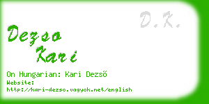 dezso kari business card