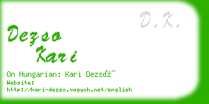 dezso kari business card